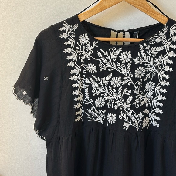 ZARA Embroidered Cover-up / Jumpsuit, black Sz M. NWT. - Picture 3 of 11